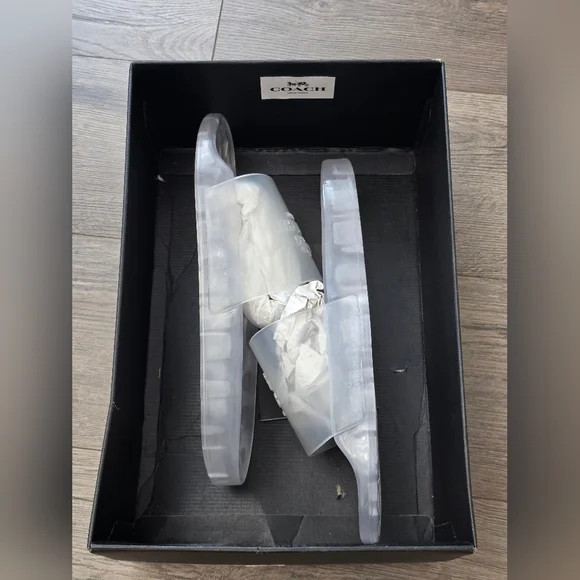 Coach Ulyssa Rubber Slide Clear Size 8 Coastal Nautical Vaca Casual Streetwear - Picture 6 of 15